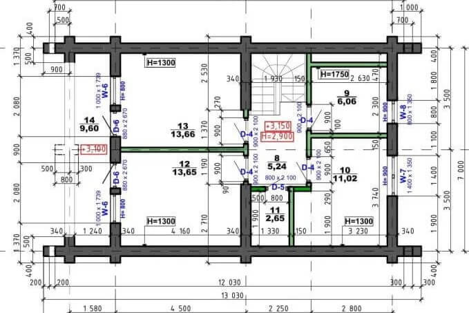 Projekt rodinného domu – návrh dřevěného domu nebo srubu s detailním plánem